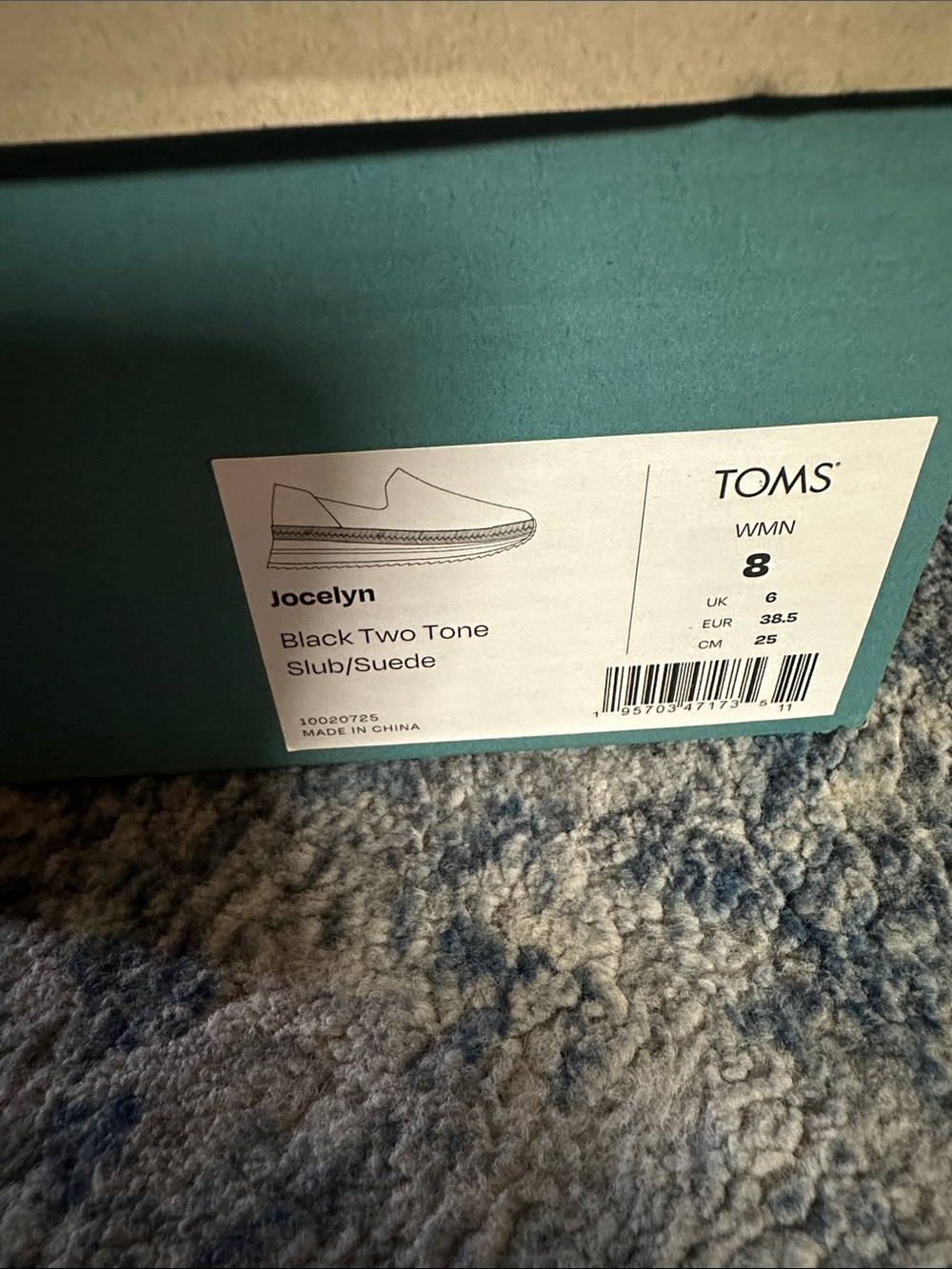 TOMS Jocelyn Black Two-Tone Slip-On Suede Loafers